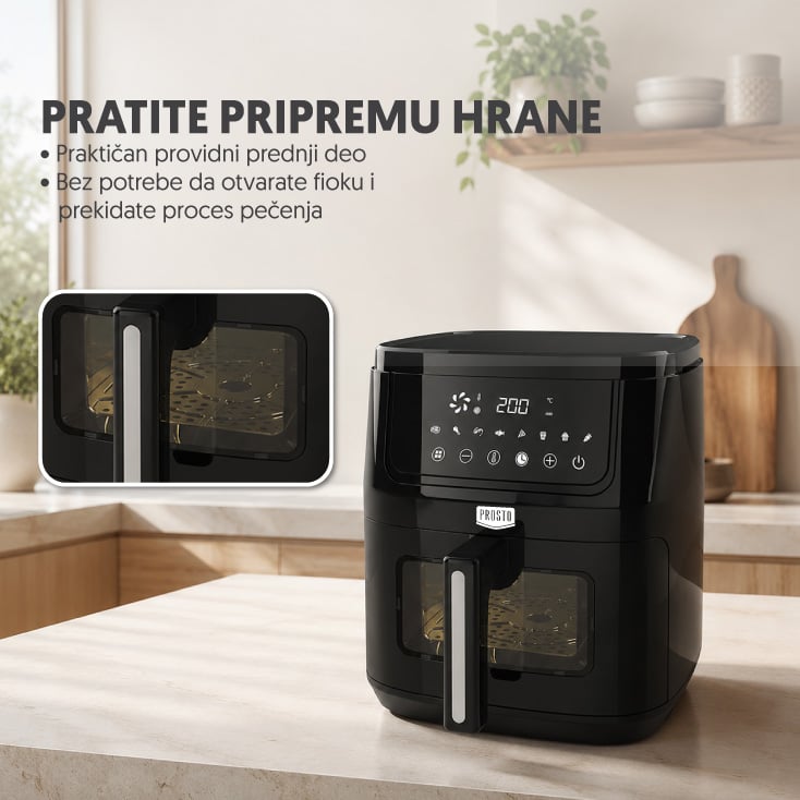 PROSTO friteza na vruć vazduh - air fryer, 6.5l, 1600W slika 3