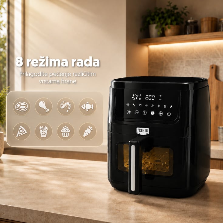 PROSTO friteza na vruć vazduh - air fryer, 6.5l, 1600W slika 4