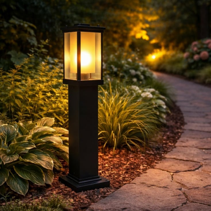 Stubni fenjer 1xE27 IP44 crni slika 2