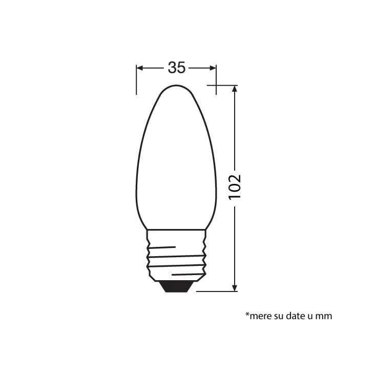 LED sijalica B25 3000K 2.8W E27 OSRAM slika 2