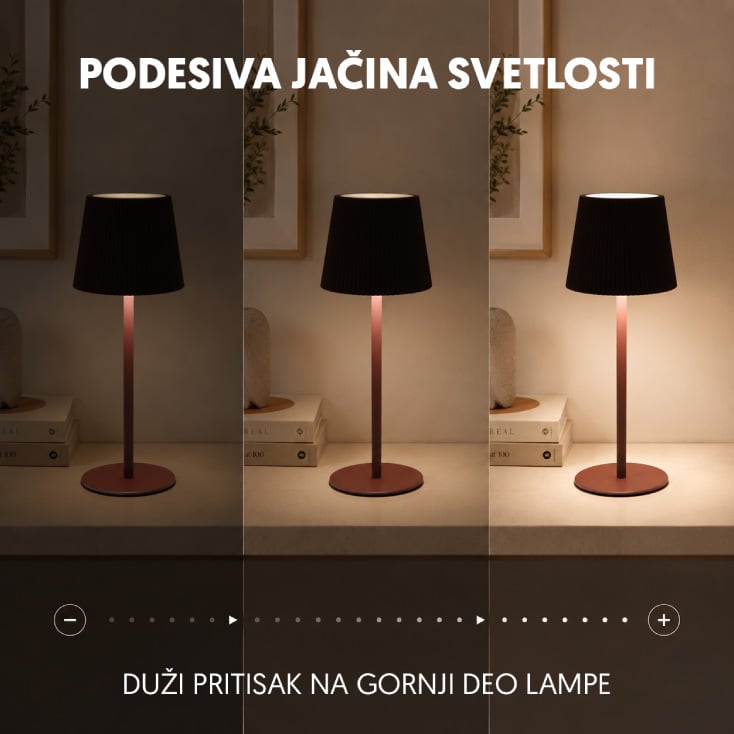 PROSTO braon stona punjiva LED lampa CCT 800mAh slika 3