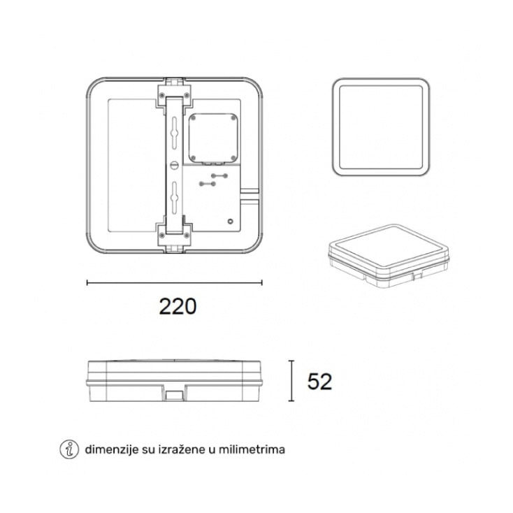 Bela LED plafonjera 18W, promenljiva boja svetla slika 2