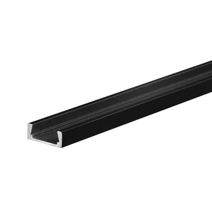 Set aluminijumski profil za LED trake 2m 15x6 mm crni slika 2