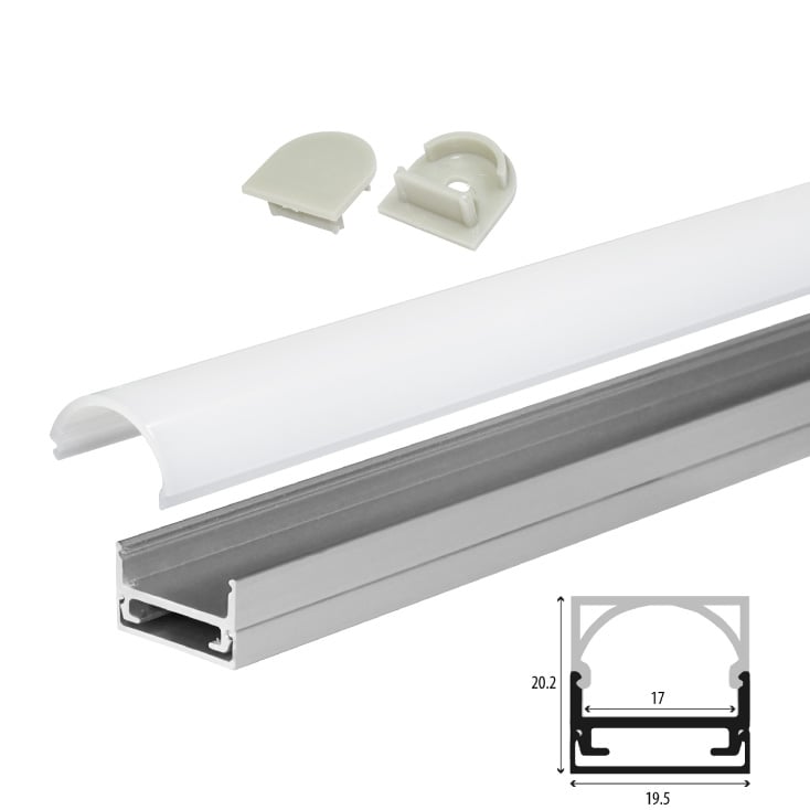 Set A aluminijumski profil za LED trake 1m 20.2x19.5 mm slika 1