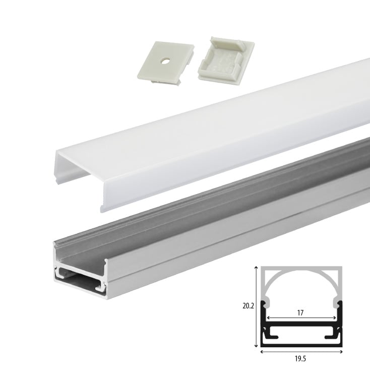 Set B aluminijumski profil za LED trake 1m 20.2x19.5 mm slika 1