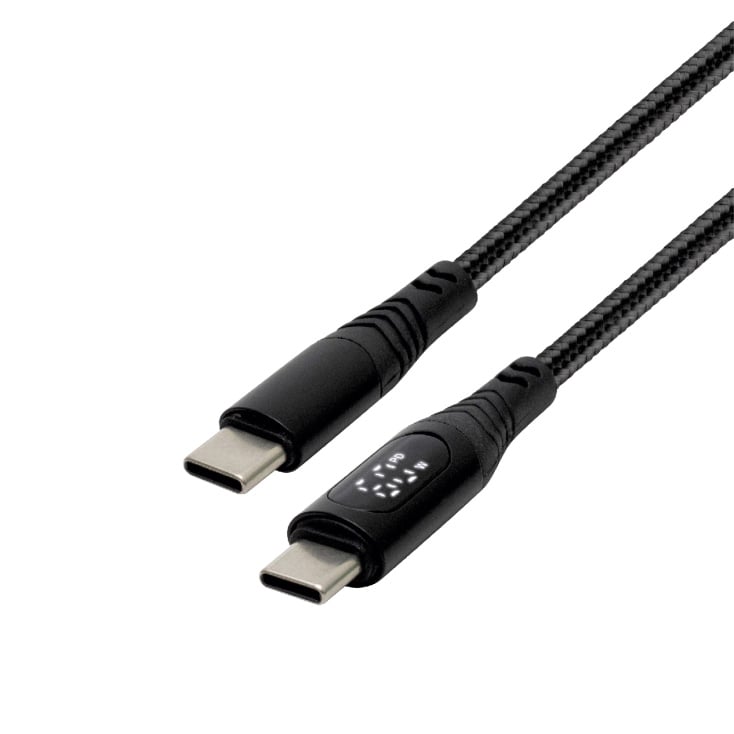 USB kabel sa displejem, USB-C/USB-C, 100W 1.2m slika 1