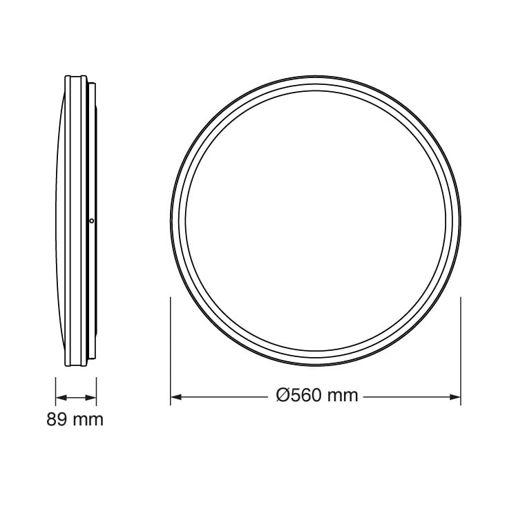OSRAM LED plafonjera 56cm 72W 4000K IP20 crna slika 2