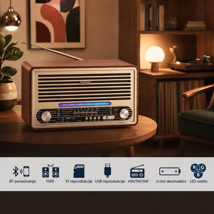 Retro Bluetooth radio 6679BT slika 2