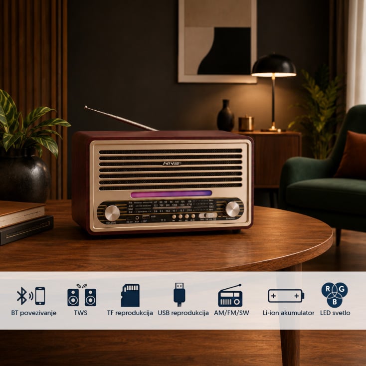 Retro Bluetooth radio 6679BT/B slika 2