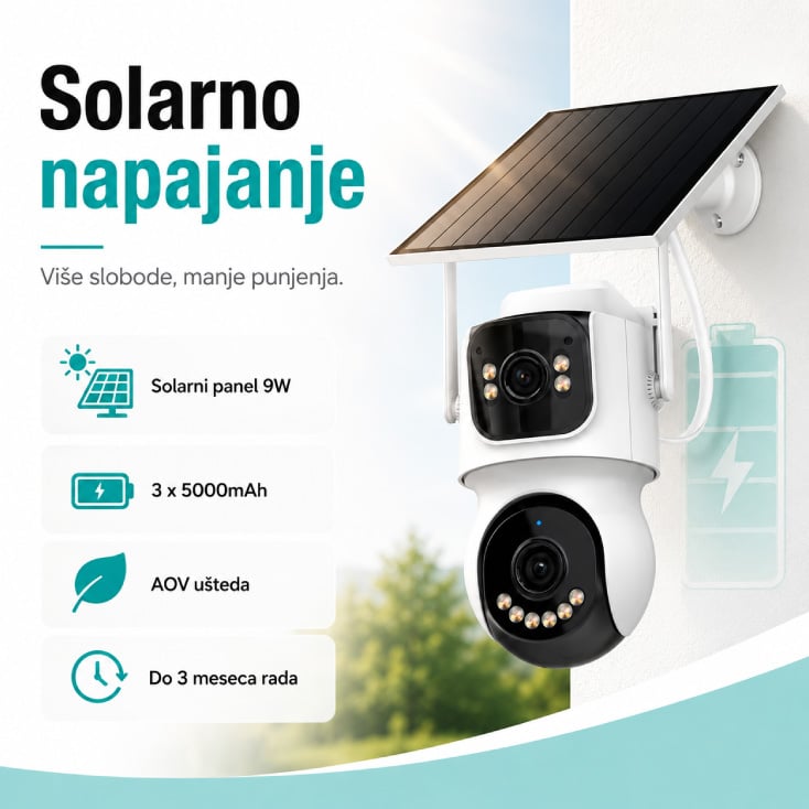 IP Wi-Fi 4G solarna kamera sa dva objektiva, AOV 2x2.0MP slika 3