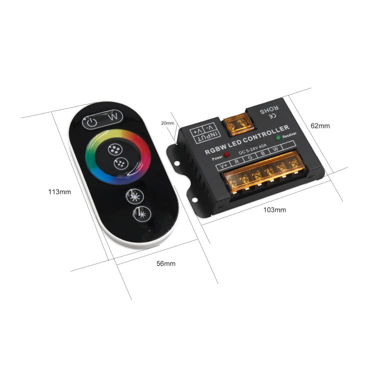 Kontroler za RGBW LED trake, touch daljinski 12V/480W slika 2