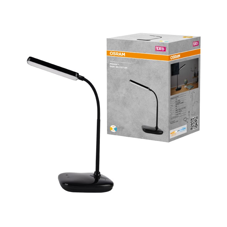 Stona lampa sa LED svetlom i touch podešavanjem 12W OSRAM crna slika 2
