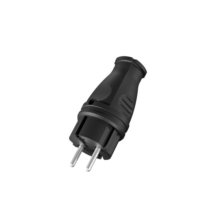 Monofazni utikač PVC IP44 crni slika 1