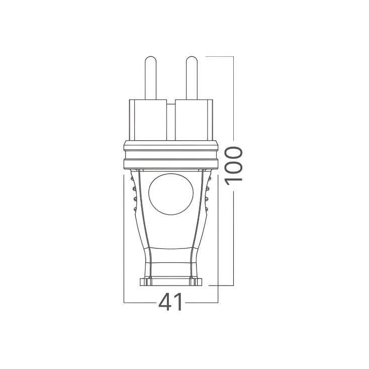 Monofazni utikač PVC IP44 crni slika 2