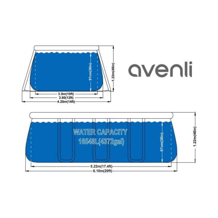 Bazen set 610x360x122cm ovalni prsten slika 2