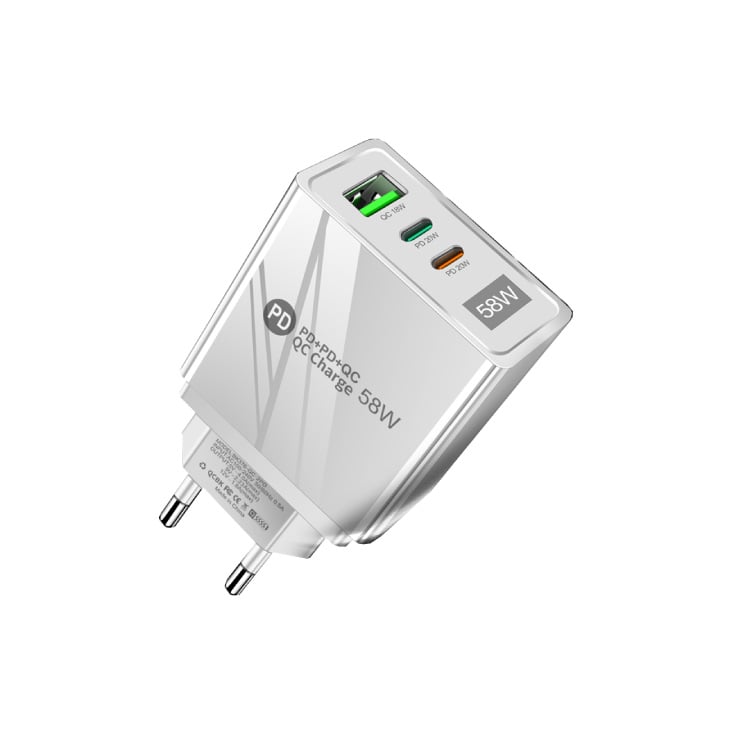 Univerzalni USB brzi punjač 58W 2xUSB-C PD + USB-A QC 3.0 slika 1