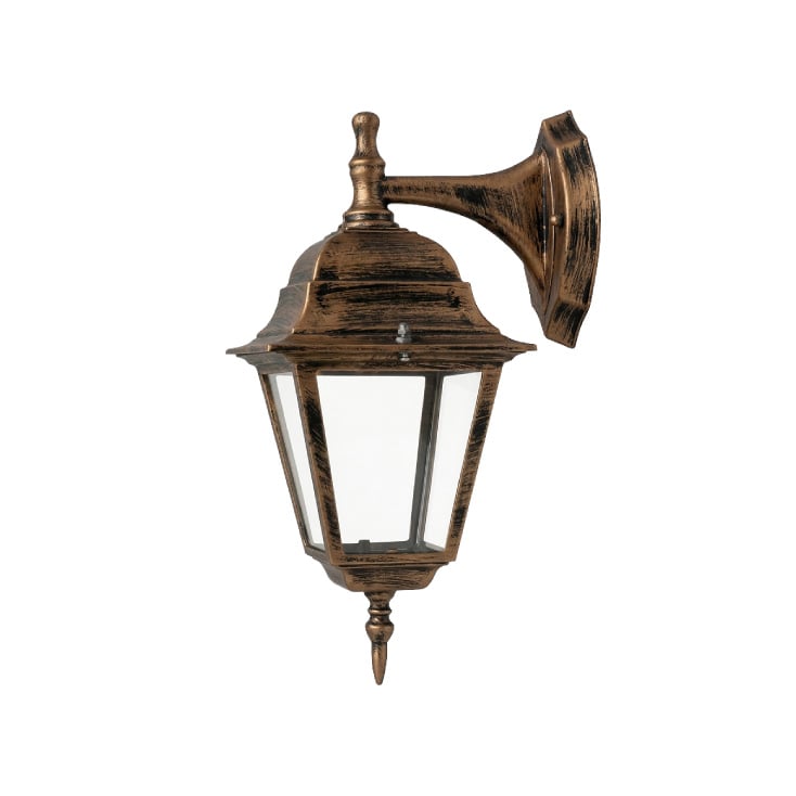 ARTE ILLUMINA kvadratna zidna baštenska svetiljka E27, IP44, bronza slika 1