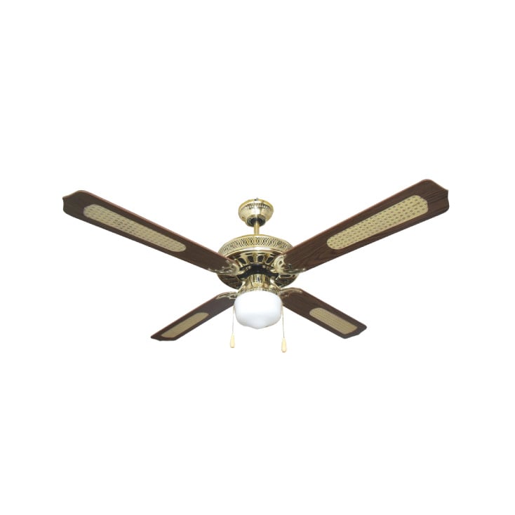 Plafonski ventilator sa svetlom E27, 125 cm, 70W, braon-zlatni slika 1