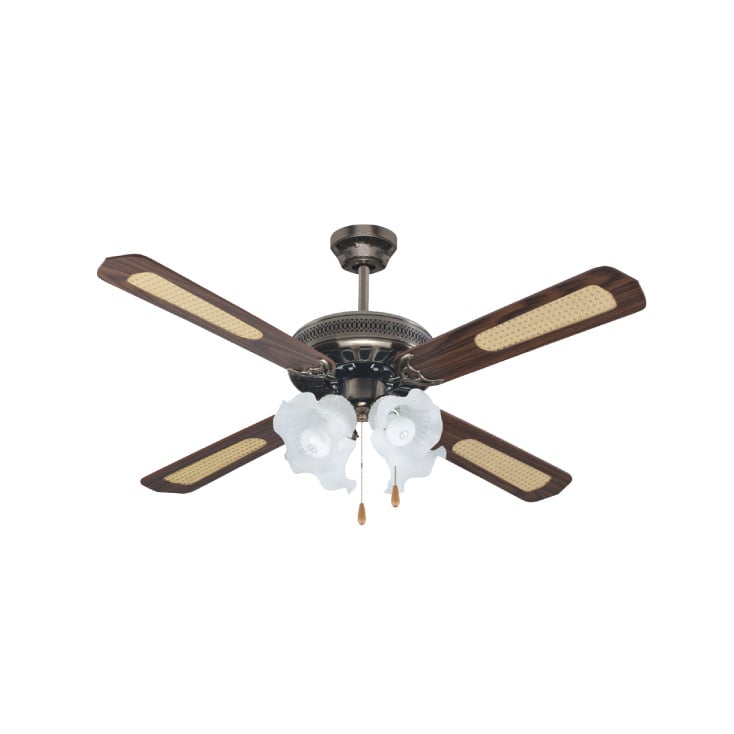 Plafonski ventilator sa 4 svetla E27, 125 cm, 70W, antik bronza slika 1