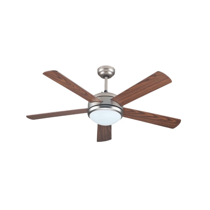 Plafonski ventilator sa svetlom E27 i daljinskim upravljačem, 132 cm, 70W, nikl-braon slika 1