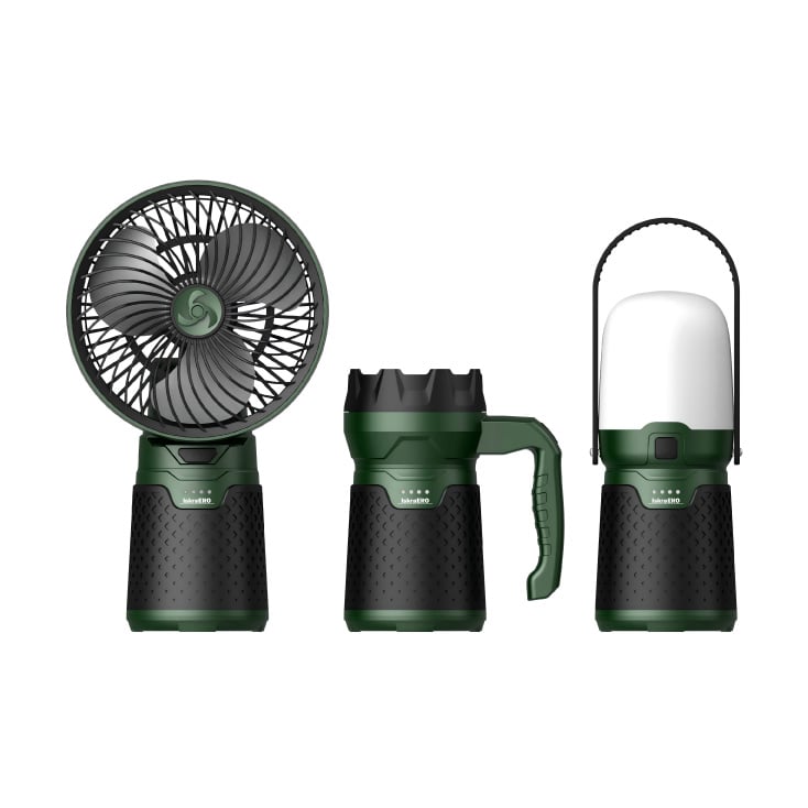 ISKRA ERO akumulatorski kamperski set, ventilator+lampe slika 1