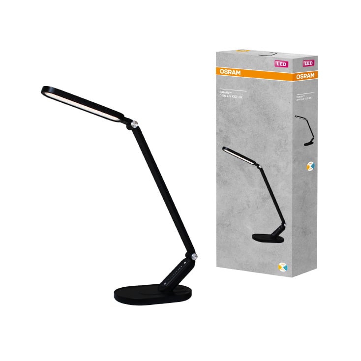 Stona LED lampa sa satom, podešavanjem svetla i USB punjenjem 10W OSRAM crna slika 2