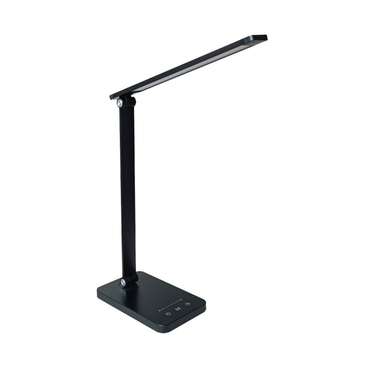 Sklopiva stona LED lampa sa satom i USB punjenjem 6.5W OSRAM crna slika 1