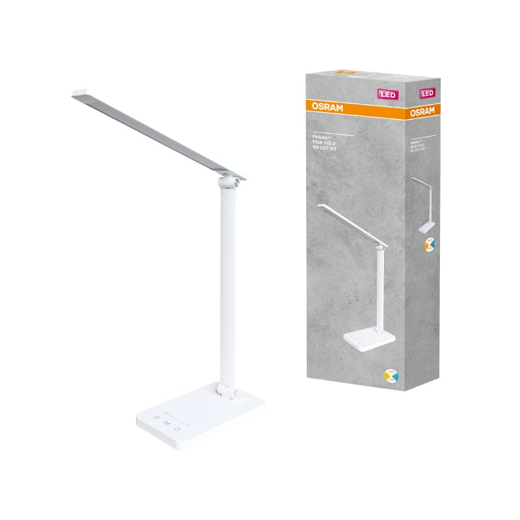 Sklopiva stona LED lampa sa satom i USB punjenjem 6.5W OSRAM bela slika 2