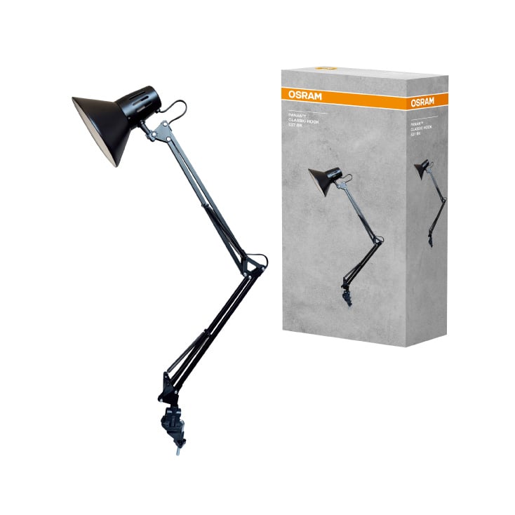 Stona lampa PANAN Classic Hook E27, OSRAM crna slika 2
