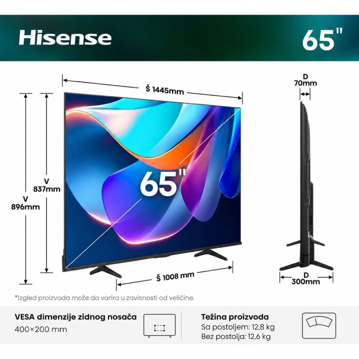 HISENSE 65 inča 65A6S 4K UHD LED Smart TV slika 3
