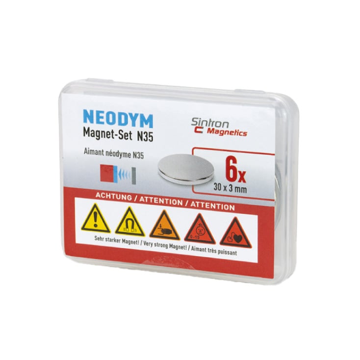 Neodijumski magnet N35 30x3mm 6 kom. slika 2