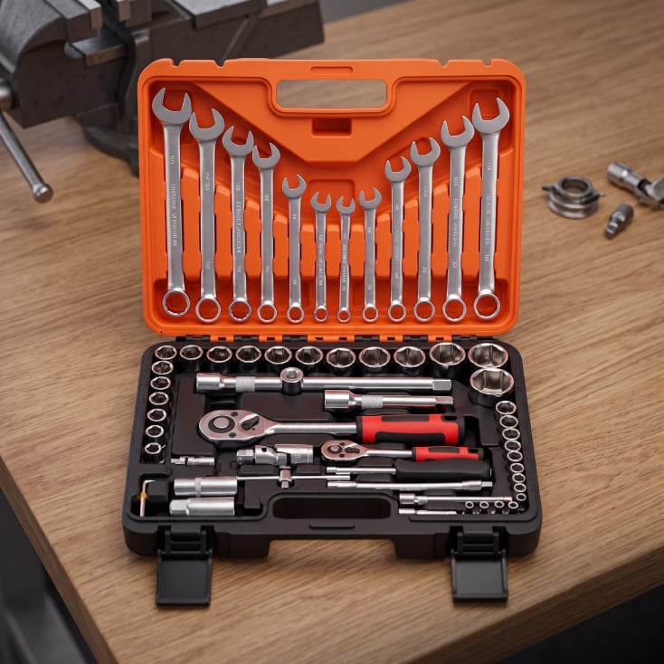 NEXSAS set nasadnih ključeva, 61 komad, 1/2" i 1/4" slika 2