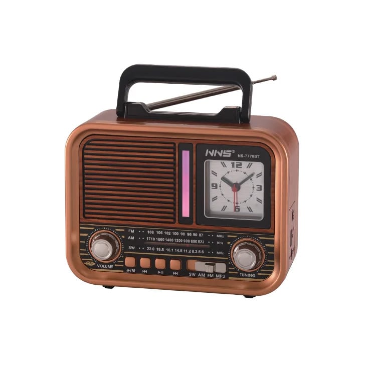 Prenosni retro RGB Bluetooth radio + sat 7778BT/B slika 1