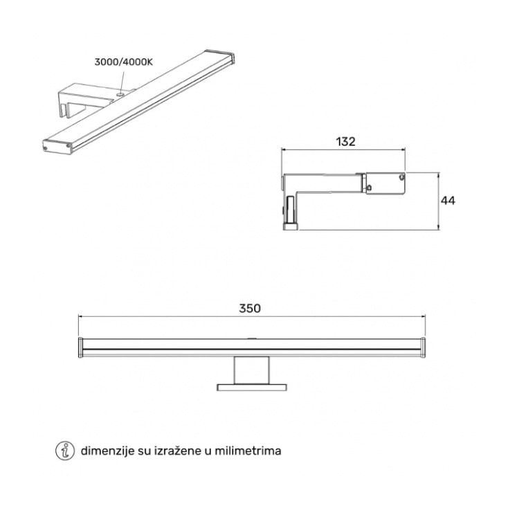 LED zidna lampa za kupatilo 6W 3000/4000K hrom slika 4