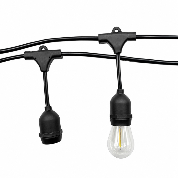 Svetlosni niz sa 20 LED sijalica E27 20 m 2700K IP44 slika 4