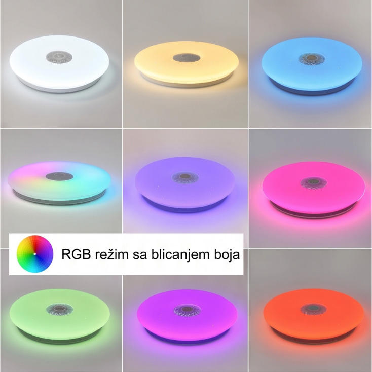 Bluetooth LED plafonjera 22/44W CCT+RGB dimabilna sa zvučnikom slika 4